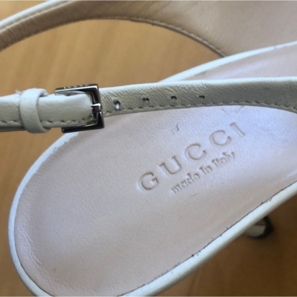 Gucci Horsebit Brand new Authentic White Sling back adjustable Heel Size 37.5 - Picture 10 of 10